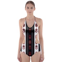 Folklore Pattern Cut-out One Piece Swimsuit by ValentinaDesign