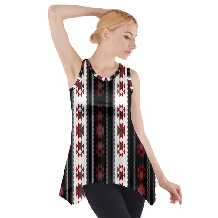 Folklore pattern Side Drop Tank Tunic