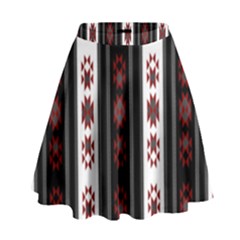 Folklore Pattern High Waist Skirt by ValentinaDesign