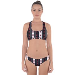 Folklore Pattern Cross Back Hipster Bikini Set