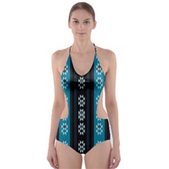 Folklore Pattern Cut-out One Piece Swimsuit by ValentinaDesign