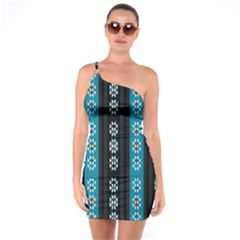 Folklore Pattern One Soulder Bodycon Dress