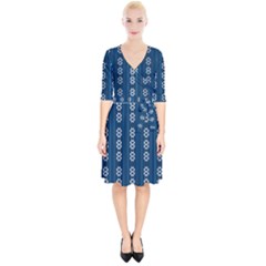 Folklore Pattern Wrap Up Cocktail Dress