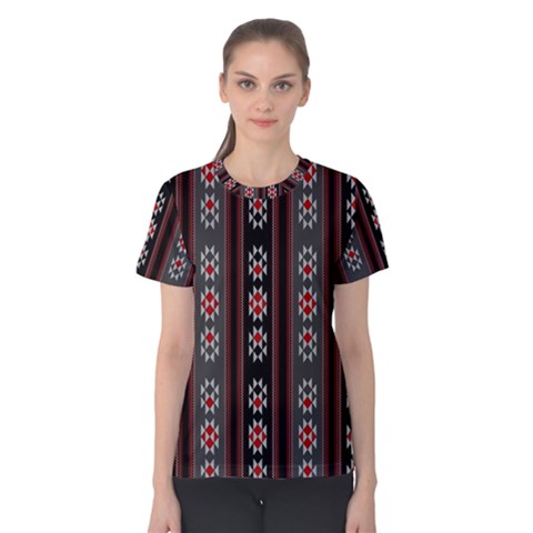 Folklore Pattern Women s Cotton Tee by ValentinaDesign