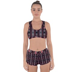 Folklore Pattern Racerback Boyleg Bikini Set