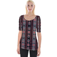 Folklore Pattern Wide Neckline Tee