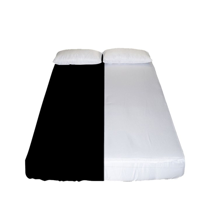 Black and White Fitted Sheet (Full/ Double Size)