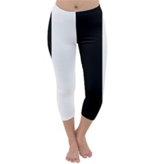 Black And White Capri Winter Leggings 