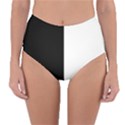 Black and White Reversible High-Waist Bikini Bottoms View1