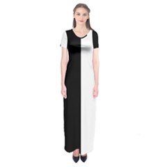 Black And White Short Sleeve Maxi Dress by Valentinaart