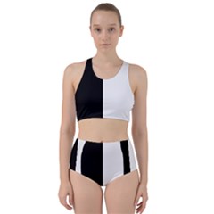 Black And White Racer Back Bikini Set