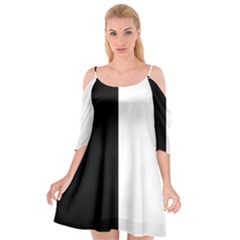 Black And White Cutout Spaghetti Strap Chiffon Dress