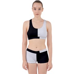 Black And White Work It Out Sports Bra Set