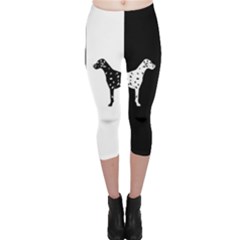 Dalmatian Dog Capri Leggings  by Valentinaart