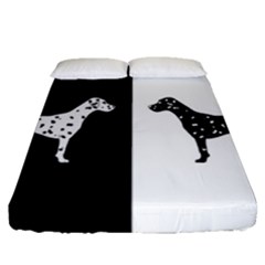 Dalmatian Dog Fitted Sheet (queen Size) by Valentinaart