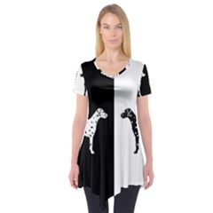 Dalmatian Dog Short Sleeve Tunic  by Valentinaart