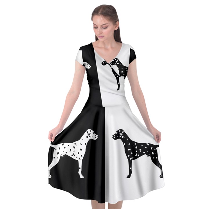 Dalmatian dog Cap Sleeve Wrap Front Dress