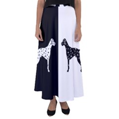 Dalmatian Dog Flared Maxi Skirt