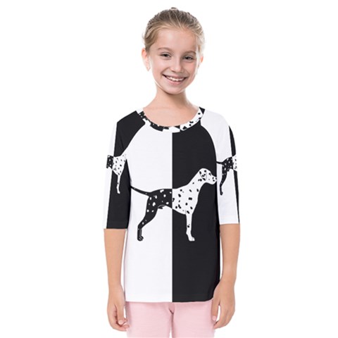 Dalmatian Dog Kids  Quarter Sleeve Raglan Tee by Valentinaart