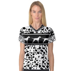 Dalmatian Dog V-neck Sport Mesh Tee