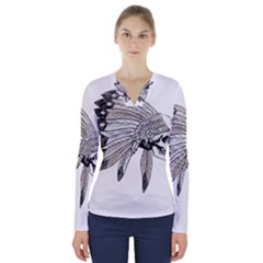 Indian Chef  V-neck Long Sleeve Top