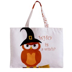 Halloween Orange Witch Owl Zipper Mini Tote Bag by Valentinaart