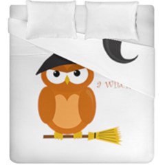 Halloween Orange Witch Owl Duvet Cover Double Side (king Size) by Valentinaart