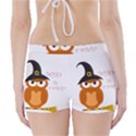 Halloween orange witch owl Boyleg Bikini Wrap Bottoms View2