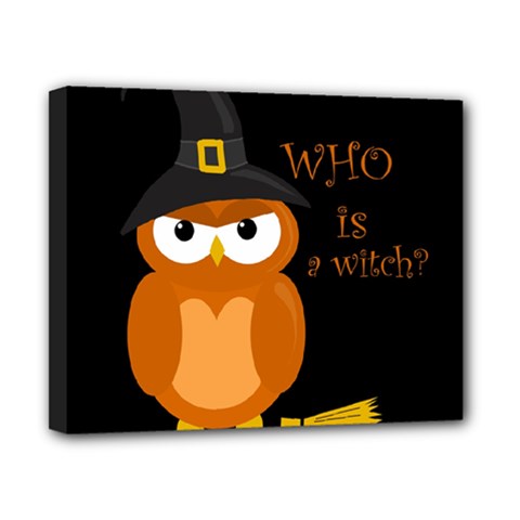 Halloween Orange Witch Owl Canvas 10  X 8  by Valentinaart