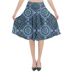 Oriental Pattern Flared Midi Skirt by ValentinaDesign