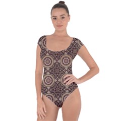 Oriental Pattern Short Sleeve Leotard  by ValentinaDesign