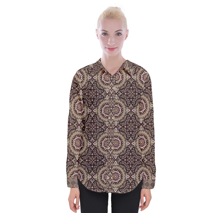 Oriental pattern Womens Long Sleeve Shirt