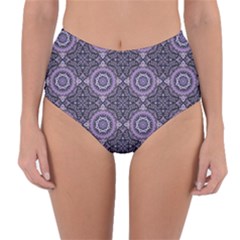 Oriental Pattern Reversible High-waist Bikini Bottoms by ValentinaDesign