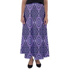 Oriental Pattern Flared Maxi Skirt