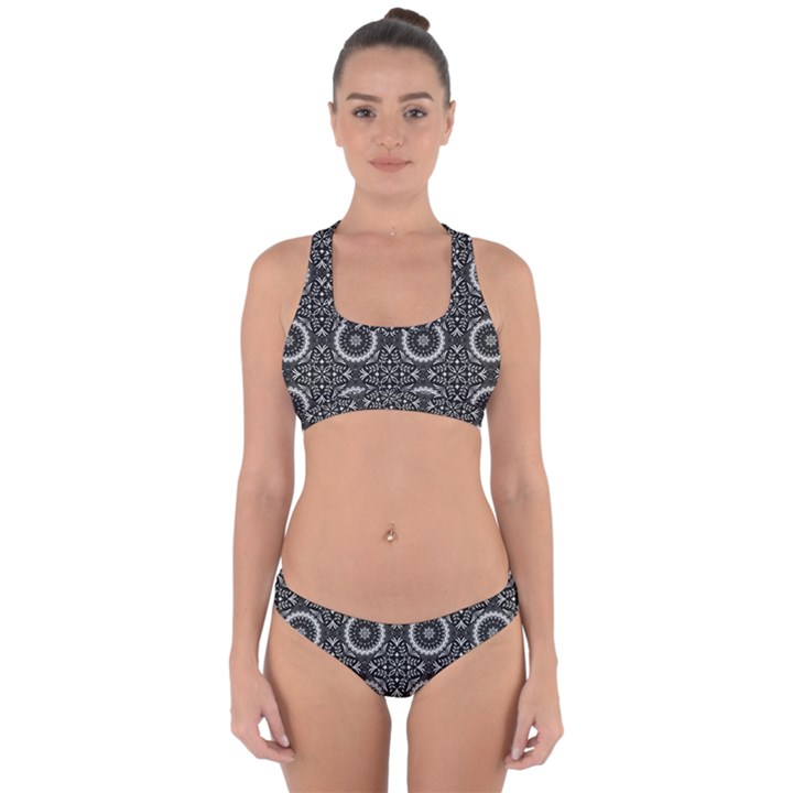 Oriental pattern Cross Back Hipster Bikini Set