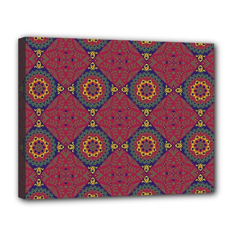 Oriental Pattern Canvas 14  X 11  by ValentinaDesign