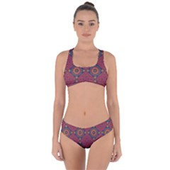 Oriental Pattern Criss Cross Bikini Set