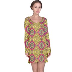 Oriental Pattern Long Sleeve Nightdress