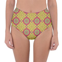 Oriental Pattern Reversible High-waist Bikini Bottoms