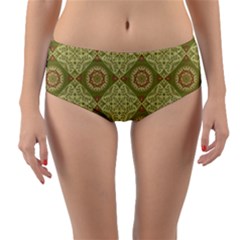 Oriental Pattern Reversible Mid-waist Bikini Bottoms by ValentinaDesign