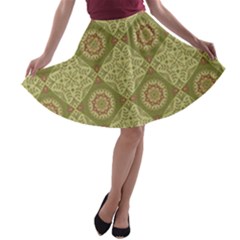 Oriental Pattern A-line Skater Skirt by ValentinaDesign