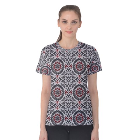 Oriental Pattern Women s Cotton Tee by ValentinaDesign