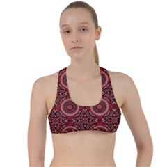 Oriental Pattern Criss Cross Racerback Sports Bra