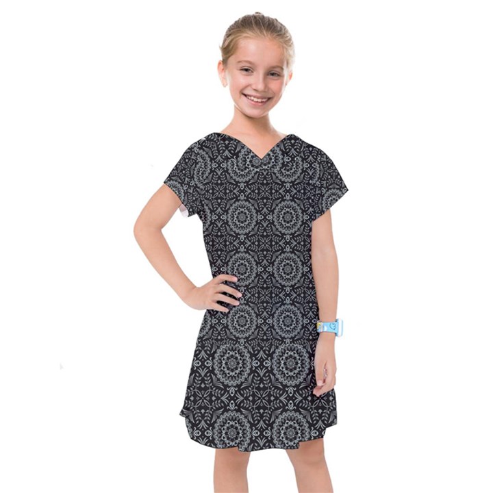 Oriental pattern Kids  Drop Waist Dress