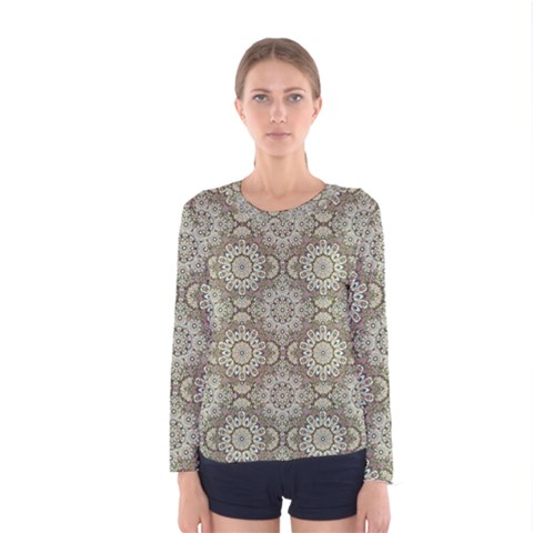 Oriental Pattern Women s Long Sleeve Tee by ValentinaDesign