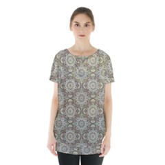 Oriental Pattern Skirt Hem Sports Top