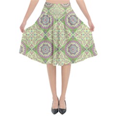 Oriental Pattern Flared Midi Skirt by ValentinaDesign