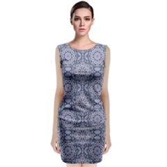 Oriental Pattern Classic Sleeveless Midi Dress