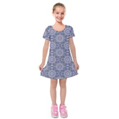 Oriental Pattern Kids  Short Sleeve Velvet Dress by ValentinaDesign