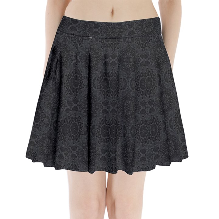 Oriental pattern Pleated Mini Skirt